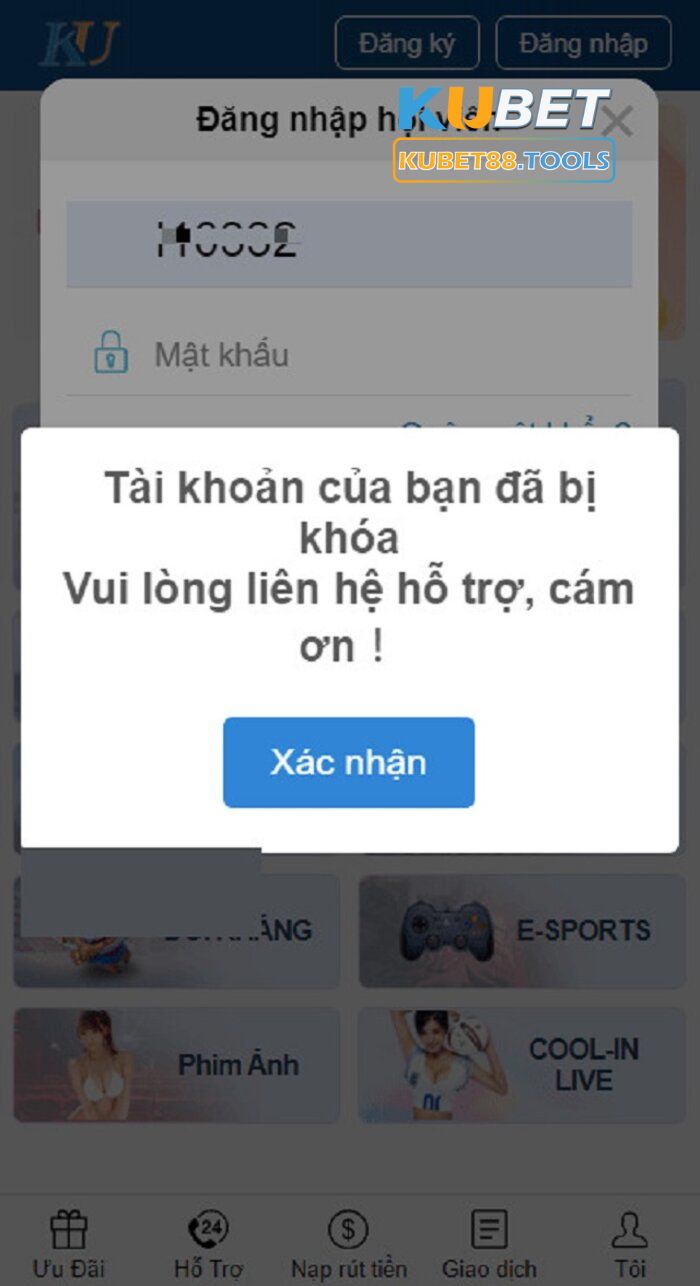 Bị khóa tài khoản do thông tin trùng với hội viên khác